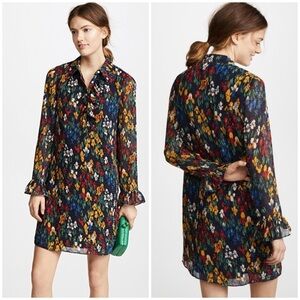 Tory Burch Livia Iris Garden Printed Long-Sleeve Dress